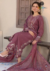 Winter Unstitched 3PCs Embroidered Dhanak Dress With Embroidered Dhanak Shawl SR-687