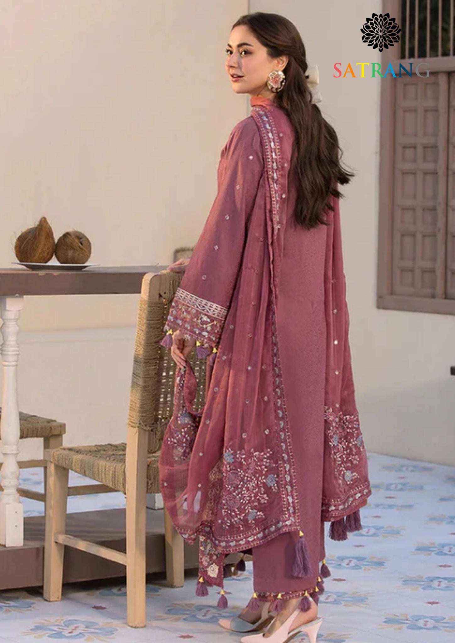 Winter Unstitched 3PCs Embroidered Dhanak Dress With Embroidered Dhanak Shawl SR-687