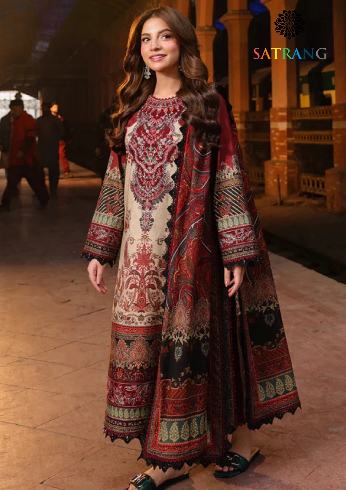 Winter Unstitched 3PCs Digital Printed Karandi Dress With Digital Printed Karandi Shawl SR-688