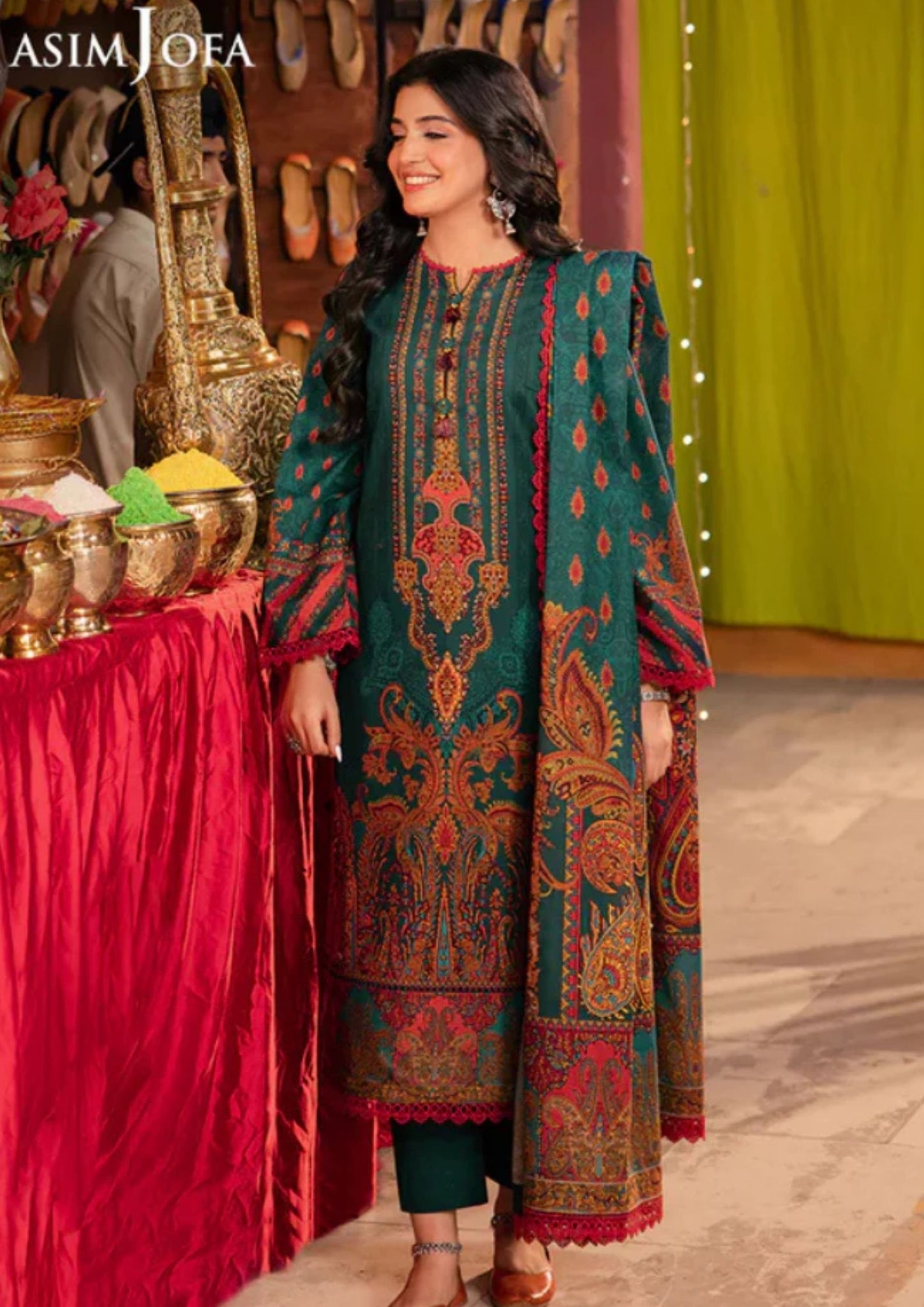 Winter Unstitched 3PCs Digital Printed Karandi Dress With Digital Printed Karandi Shawl SR-694