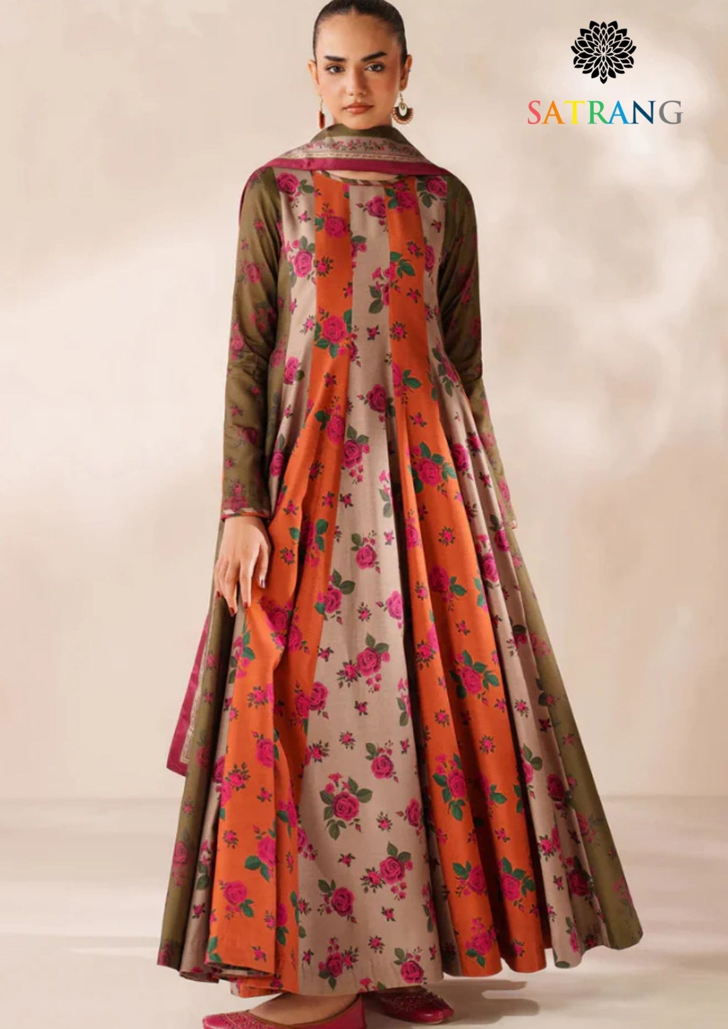 Winter Unstitched 3PCs Digital Printed Karandi Dress With Digital Printed Karandi Shawl SR-695