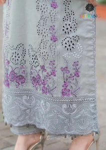 Summer Unstitched 3PCs Embroidered Lawn Dress With Embroidered Bamber Chiffon Dupatta SR-312