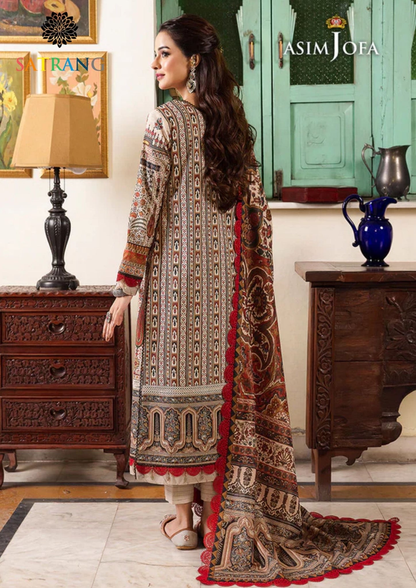 Winter Unstitched 3PCs Digital Printed Karandi Dress With Digital Printed Karandi Shawl SR-700