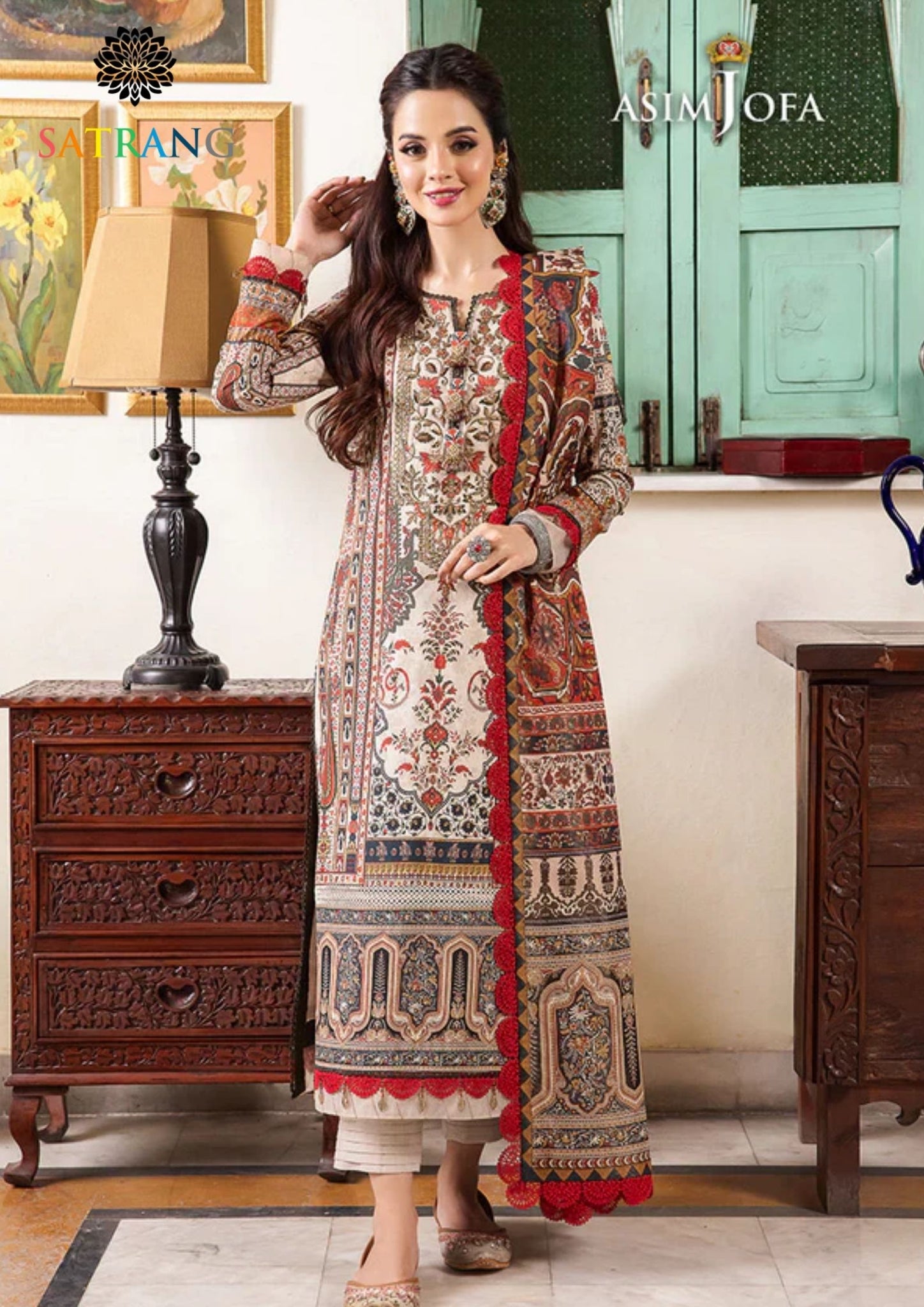 Winter Unstitched 3PCs Digital Printed Karandi Dress With Digital Printed Karandi Shawl SR-700