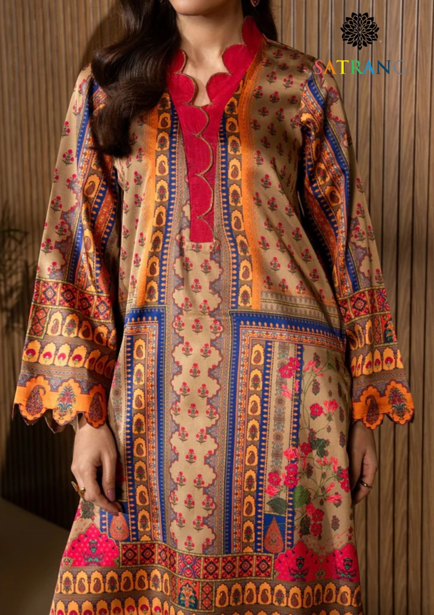 Winter Unstitched 3PCs Digital Printed Karandi Dress With Digital Printed Karandi Shawl SR-701