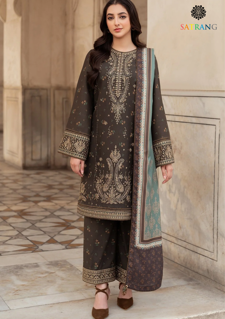 Summer Unstitched 3PCs Embroidered Lawn Dress With Monar Printed Dupat satrangpk Summer Unstitched 3PCs Embroidered Lawn Dress With Monar Printed Dupat satrangpk