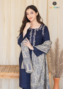 Summer Unstitched 3PCs Embroidered Lawn Dress With Diamond Monar Dupatta SR-256