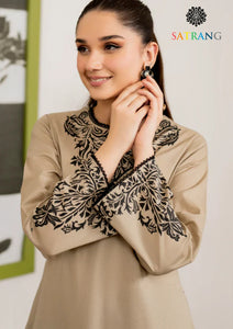 Winter Unstitched 3PCs Embroidered Dhanak Dress With Digital Printed Karandi Shawl SR-269