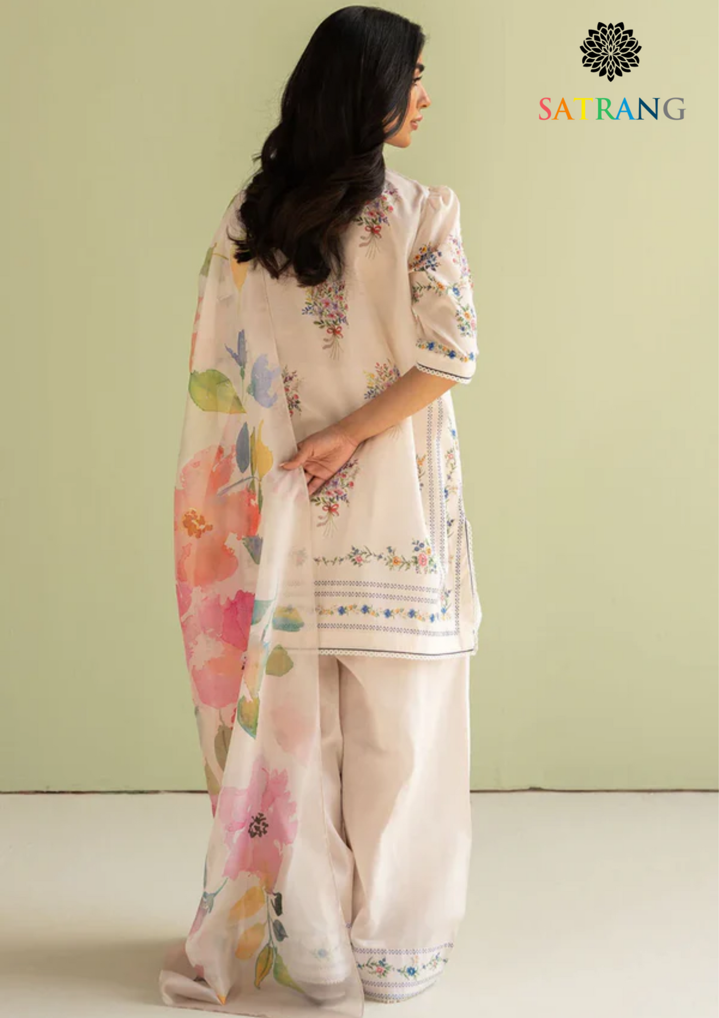 Summer Unstitched 3PCs Digital Printed Lawn Dress With Digital Printed Silk Dupatta SR-292