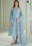 Summer Unstitched 3PCs Embroidered Lawn Dress With Digital Printed Cotton Net Dupatta SR-296