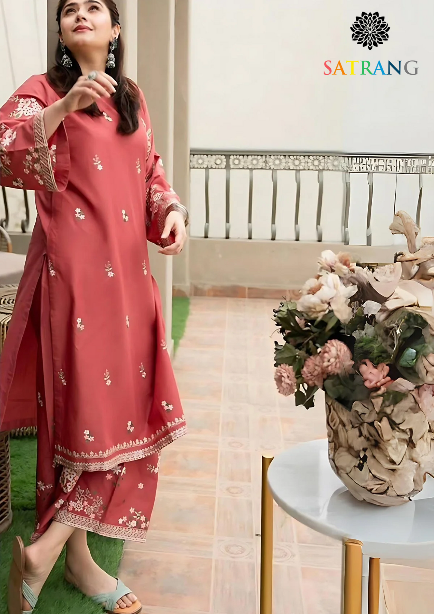 Summer Unstitched 2PCs Lawn Embroidered Dress SR-304
