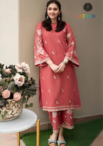 Summer Unstitched 2PCs Lawn Embroidered Dress SR-304