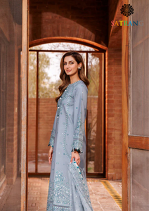 Summer Unstitched 3PCs Lawn Embroidered Dress With Diamond Dupatta SR-306