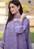 Summer Unstitched 3PCs Embroidered Lawn Dress With Embroidered Chiffon Dupatta SR-308