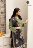 Winter Unstitched 3PCs Embroidered Dhanak Dress With Digital Printed Karandi Shawl SR-518