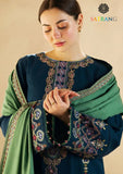 Winter Unstitched 3PCs Embroidered Dhanak Dress With Embroidered Dhanak Shawl SR-580