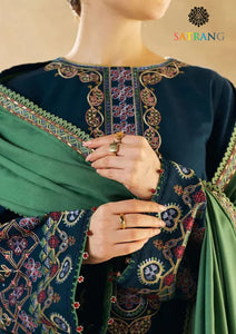 Winter Unstitched 3PCs Embroidered Dhanak Dress With Embroidered Dhanak Shawl SR-580