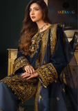 Winter Unstitched 3PCs Embroidered Velvet Dress With Embroidered Organza Dupatta SR-606