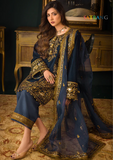 Winter Unstitched 3PCs Embroidered Velvet Dress With Embroidered Organza Dupatta SR-606