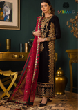 Winter Unstitched 3PCs Embroidered Velvet Dress With Embroidered Bamber Chiffon Dupatta SR-607