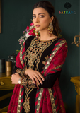 Winter Unstitched 3PCs Embroidered Velvet Dress With Embroidered Bamber Chiffon Dupatta SR-607