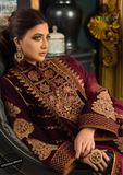 Winter Unstitched 3PCs Embroidered Velvet Dress With Embroidered Organza Dupatta SR-608