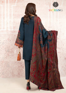Winter Unstitched 3PCs Embroidered Khaddar Dress With Digital Printed Karandi Shawl SR-616