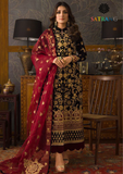 Winter Unstitched 3PCs Embroidered Velvet Dress With Embroidered Organza Dupatta SR-618