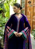 Winter Unstitched 3PCs Embroidered Velvet Dress With Digital Printed Karandi Shawl SR-621