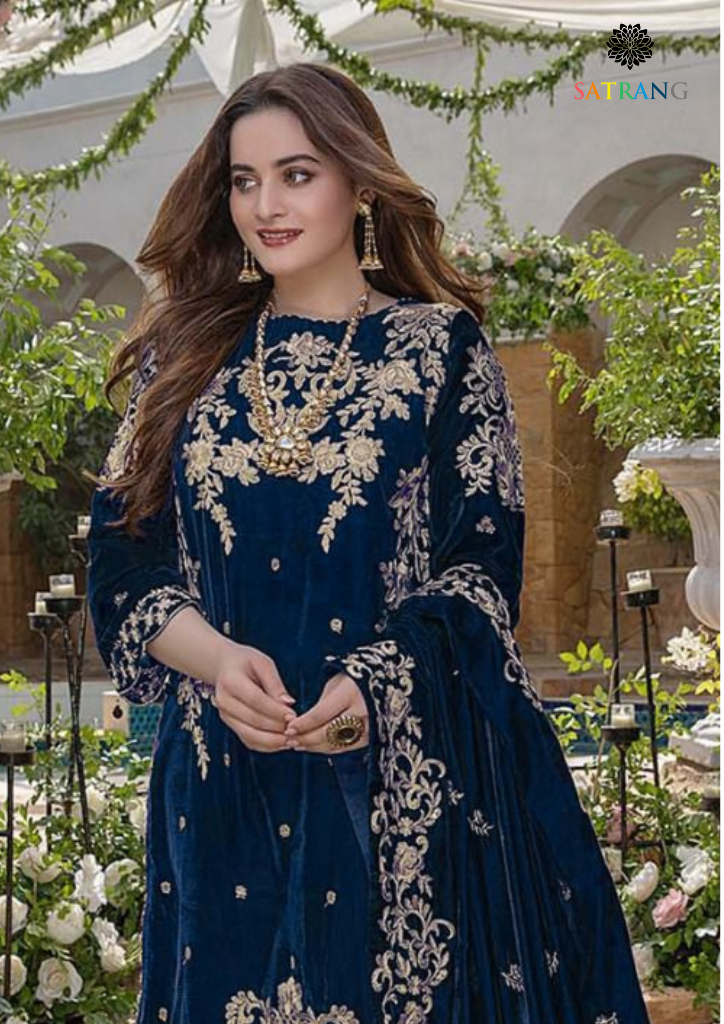 Winter Unstitched 3PCs Embroidered Velvet With Velvet Shawl SR-568