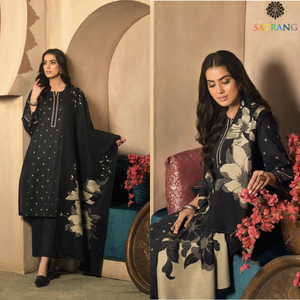 Winter Unstitched 3PCs Embroidered Dhanak Dress With Printed Shawl SR-760