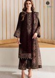 Winter Unstitched 3PCs Velvet Embroidered Dress With Embroidered Organza Dupatta SR-753