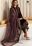 Winter Unstitched 3PCs Velvet Embroidered Dress With Embroidered Organza Dupatta SR-753