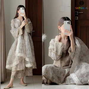 Winter Unstitched 3PCs Khaddar Printed Shirt With Diamond Printed Dupatta SR-958