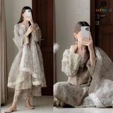 Winter Unstitched 3PCs Khaddar Printed Shirt With Diamond Printed Dupatta SR-958