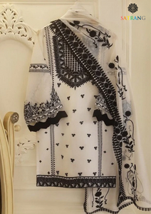 Summer Unstitched 3PC Lawn Embroidered Shirt With Bamber Dupatta SR-122