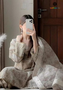 Winter Unstitched 3PCs Khaddar Printed Shirt With Diamond Printed Dupatta SR-958